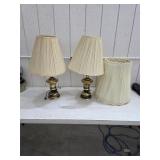 Pair of lamps with extra shades. 19-43