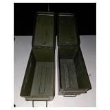 2 Metal ammo cans. 4-25