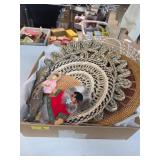 Native dolls, carved fish, woven baskets. 20-2