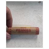 Indian head roll of pennies half full. 12-14