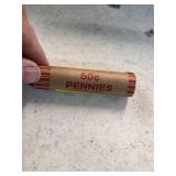 Indian head roll of pennies. 12-13