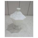 Vintage milk glass candy dish. B9