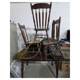 Solid wood table, chairs, leaves. 5-19