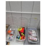 3 tubs of camping and survival items. 2-2