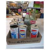 Vintage collection of cans and bottles. B-40
