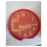 Antique Coca-Cola clock, some plastic damage. B-19