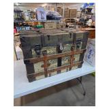 Antique steamer trunk, 22in tall by 33 wide. B-2