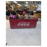 Vintage metal Coca-Cola caddy with cans. B-10