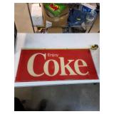 Vintage plastic Coca-Cola display sign. B-64