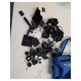 backpack full of go pros and gear.
