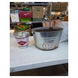 Coca-Cola metal drink and ice buckets. B-12