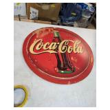 Double sided vintage cardboard Coca-Cola sign. B-5