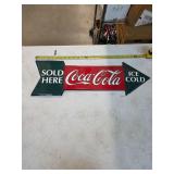 Vintage metal Coca-Cola sign. B-32