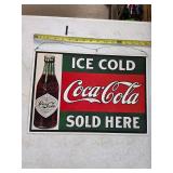 Vintage metal Coca-Cola sign. B-30