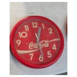 Vintage 14in diameter Coca-Cola clock. B-18