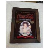 Vintage framed glass Coca-Cola sign. B-26
