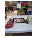 Vintage Coke tray, oven mit and bottle. B-22