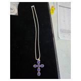 Blue cross necklace. 80-8