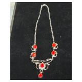 Red stone necklace. 80-14