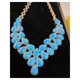 Blue stone necklace. 80-5