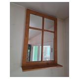 32in tall, 20in wide mirrored shelf. D-30