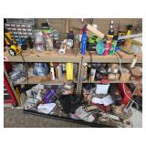 Items on and under shelving. D544