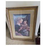 Madonna with child and 2 angels print. D484