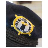 Vintage navy wool Greek fisherman's cap. D378