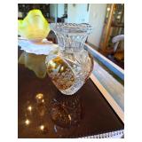 Julia Crystal vase from Poland cut to clear. D310