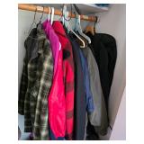 Contents of closet, great boots, coats. D382