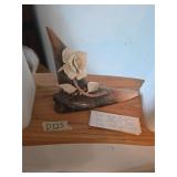 Ivory rose with walrus and mammoth ivory. D323