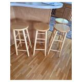 4 sturdy wooden stools. D-1