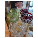 Vintage Godinger Ruby cut to clear vase. D315