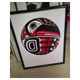 Framed pacific Northwest Native art print. D505