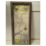 Alaska railroad framed map. D536