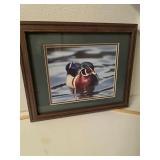 Framed, signed picture. D523