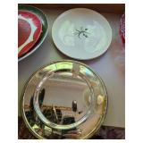 Silver plate and serving platter. D45