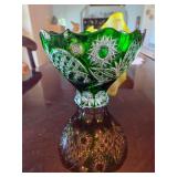 Emeral cut to crystal fruit bowl. D312