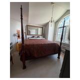 Beautiful king 4 poster bed with side steps. D262