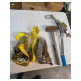 Straps, hammer, come along. 1-58