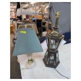 2 beautiful lamps one glass w/lights inside. 21-1