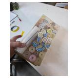 Box of thread and sewing items. 1-32