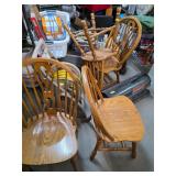 4 vintage sturdy wooden chairs. 1-73