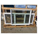 3 windowpanes, 98in wide by 38in tall. W 8