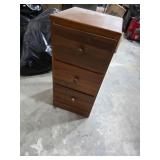 3 drawer dresser 26in tall, 12x12in top. 55-58
