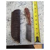 8in Damascus blade with sheath. M15