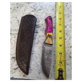 8in Damascus blade with sheath. M21