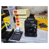 Carousel projector with slides, converter. 1-9