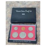 1981 uncirculated proof coin set. K14
