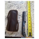 8 in hand forged blade with sheath. M19